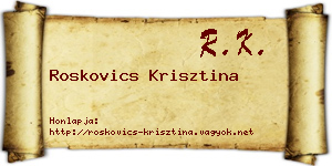 Roskovics Krisztina névjegykártya